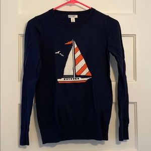 Navy blue sailboat sweater